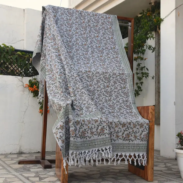 Artisian Block Printed Throw Blanket - Aradhana