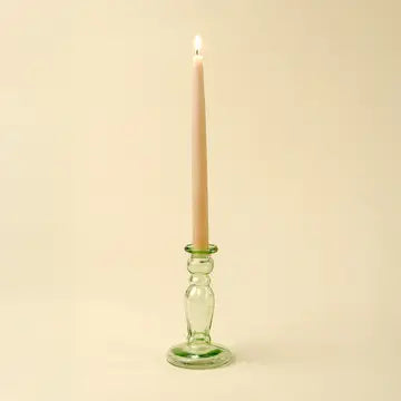 Vero Glass Candlestick , Green