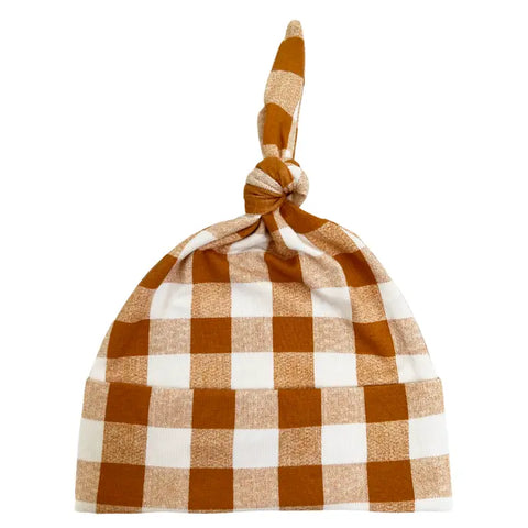 Newborn Knot Beanie, Tuscany Plaid