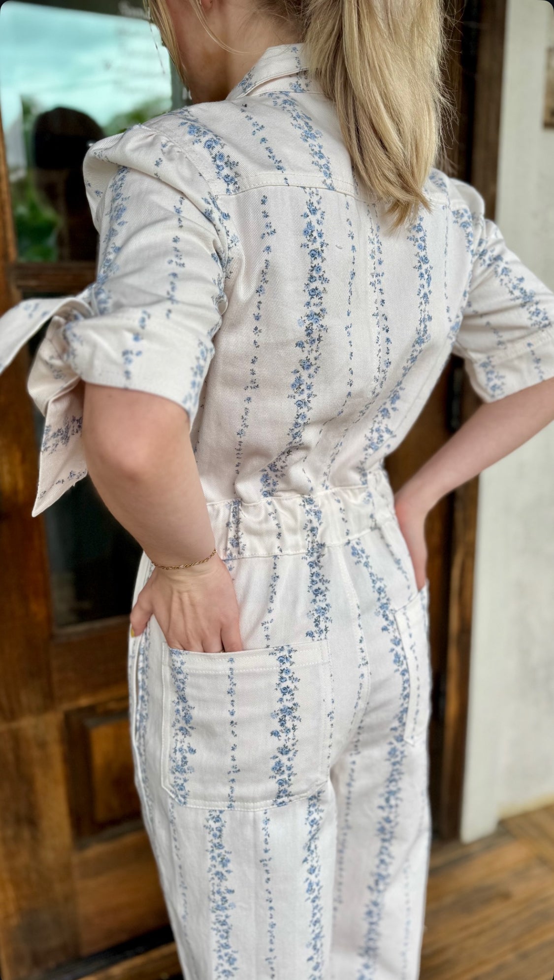 Ivory & Blue Jumpsuit