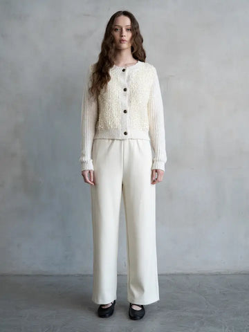 Fuzzy Sequined Sweater Cardigan