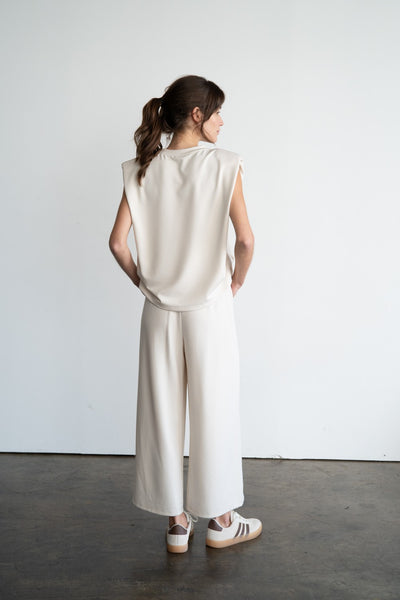 Pleated Wide Leg Sweatpants