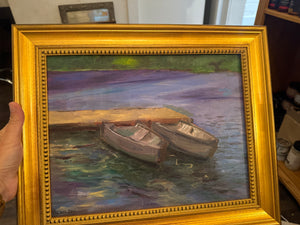 2 Boats Oil Painting Original