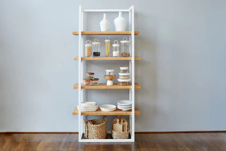 White with Natural Pantry Shelf Unit