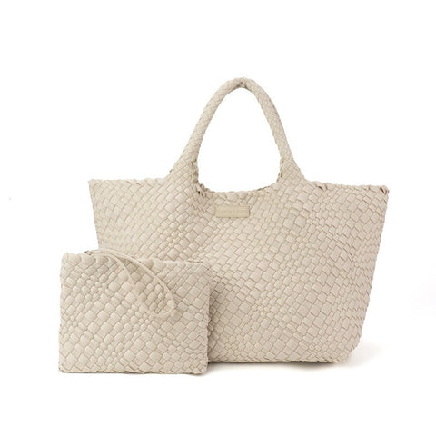 Oversized Woven Tote - Bone