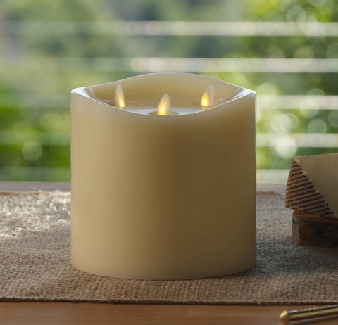 6 Inch Ivory Wax Luminara 3 Wick Luminara
