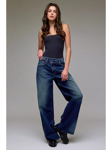 Dark Wash Low Slub Oversized Baggy