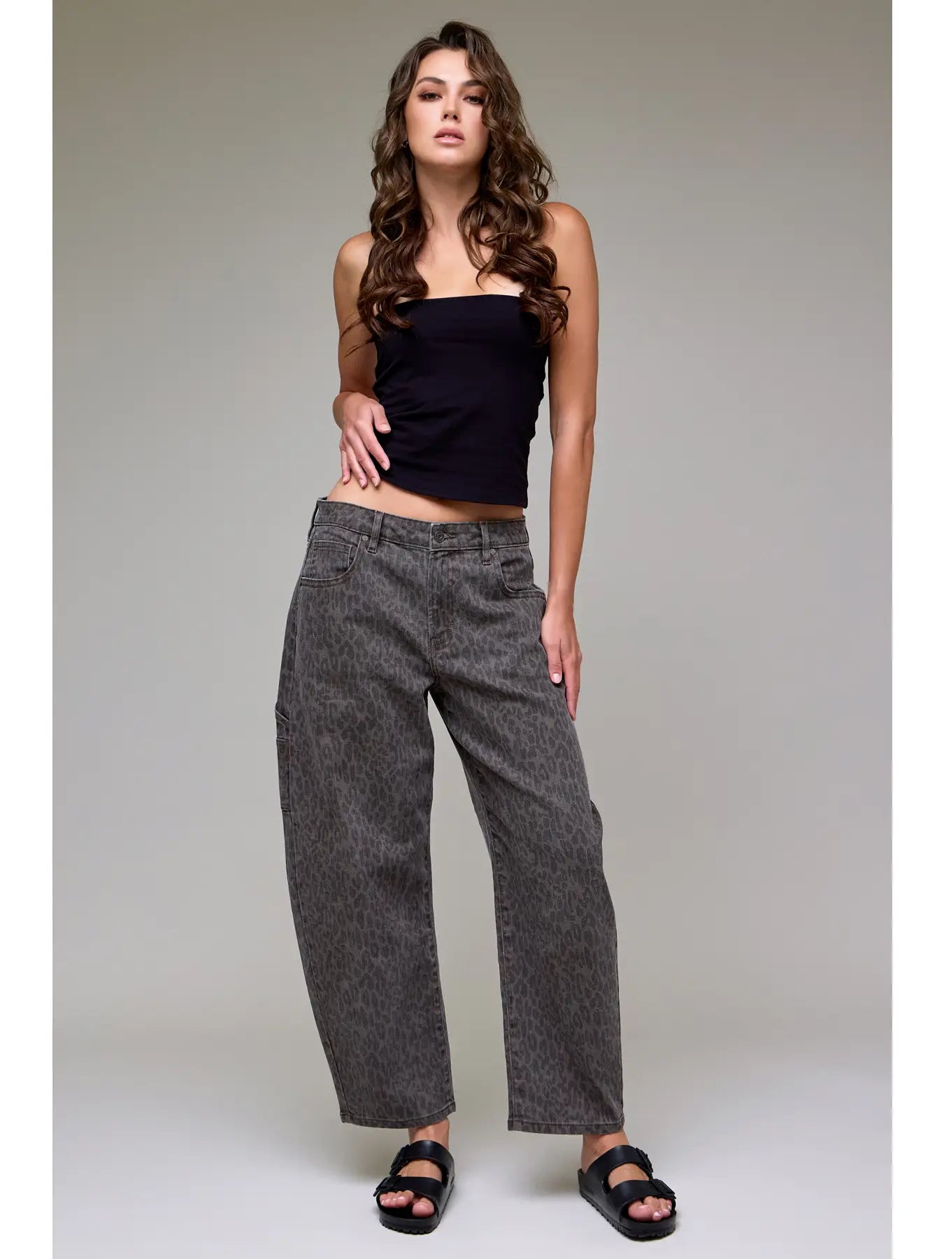 Brown Cheetah Cropped Carpenter Barrel