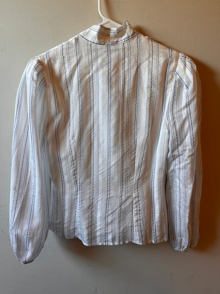 Puffed Sleeve Tie Neck Shirt