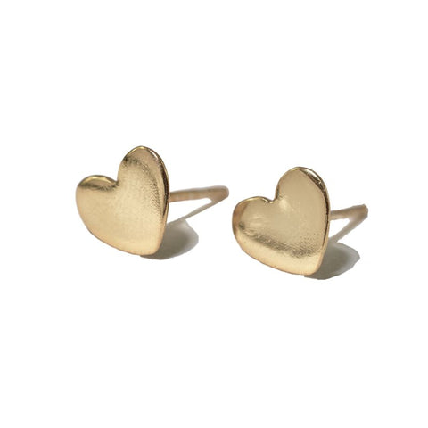 Alice hearts post earrings Brass