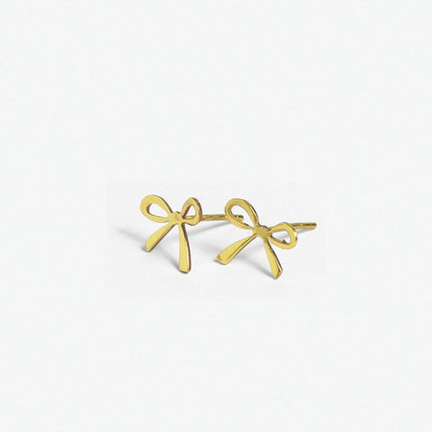 Alice brass bow post earrings 18K
