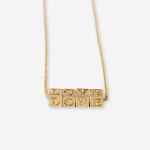 Goldie chain necklace with brass letters 16"