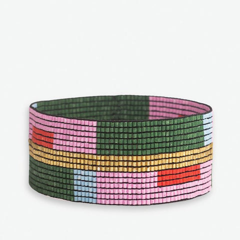 Kenzie colorblock bracelet pink and olive