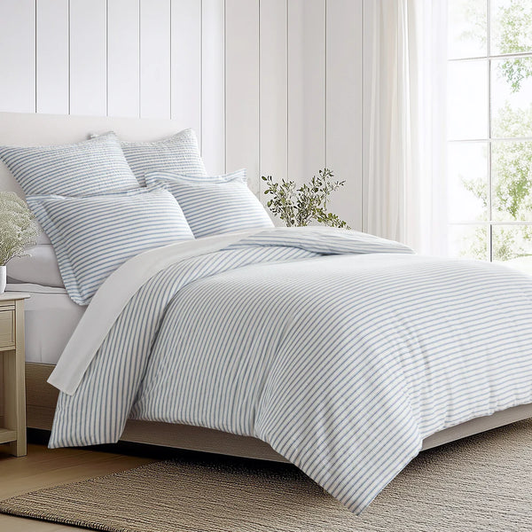 Tobago Stripe Blue Comforter Set
