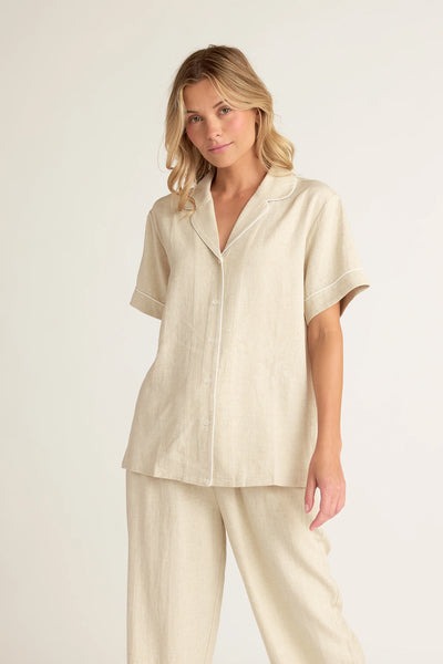 Linen Short Sleeve Button-up Shirt