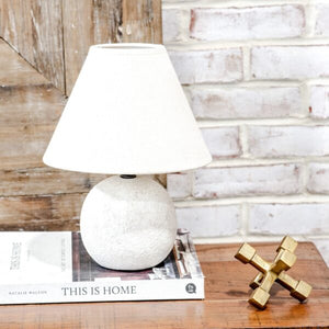 10.8″ ROUGH WHITE CERAMIC LAMP