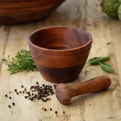 Wooden Mortar and Pestle