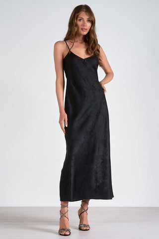 BLACK MAXI SPAG STRAPS SLIP