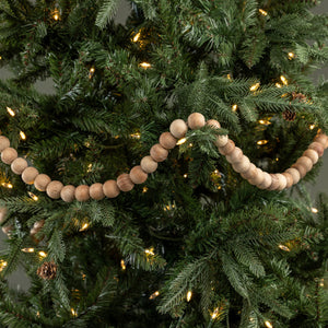 9' LARGE ROUND STAINED WOOD BEAD GARLAND