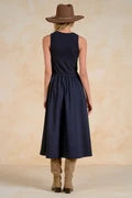 Navy Dress Maxi Sleeveless
