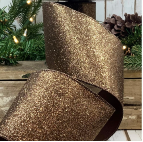 1.5inch x 10yds vintage glitter ribbon