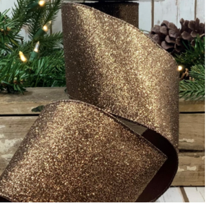 1.5inch x 10yds vintage glitter ribbon