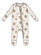 Woodland Animal Faces 2 Way Zipper Footie