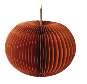 Recycled Paper Folding Honeycomb Pumpkin 7"