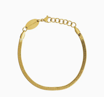 Waterproof Gold Dainty Herringbone Bracelet