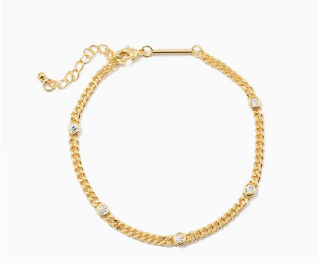 18K Gold Dainty Cz Bracelet