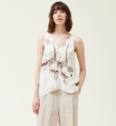 Twill Tape Strap Printed Top