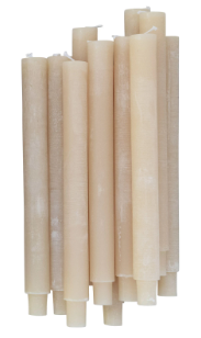 Unscented Taper Candles, Powder Finish