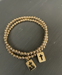 Gold Filled Bracelet with Open Cross