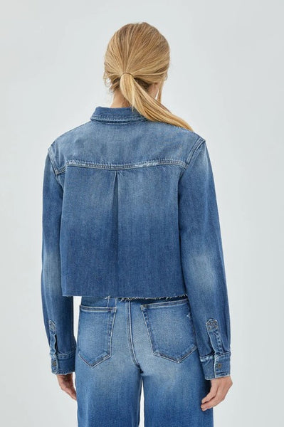 Abbey Medium Wash Cropped Denim Shirt