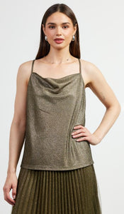 Lurex Cowl Neck Cami Top