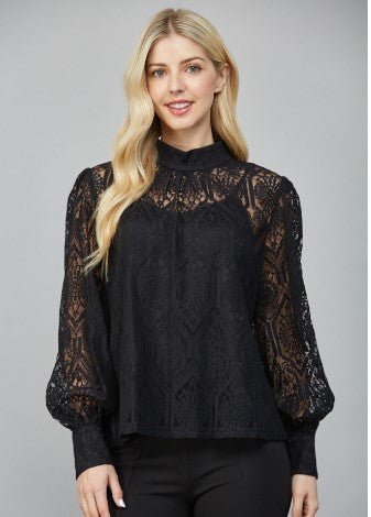 High Neck Lace Blouse
