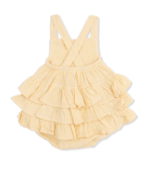 Solid Muslin Italian Straw - Ruffle Sunsuit