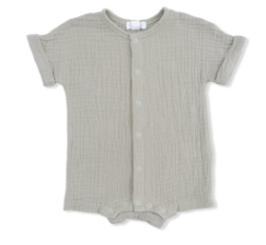 Solid Muslin Desert Green - Dolman Henley Shortall
