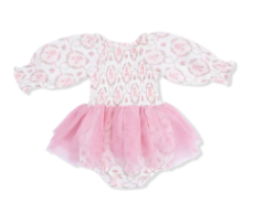 Cameo Ballet Shoes - Long Sleeve Smocked Bubble With Tutu