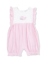Bubbly Whale With Bow Pink - Ruffle Playsuit