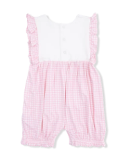 Bubbly Whale With Bow Pink - Ruffle Playsuit