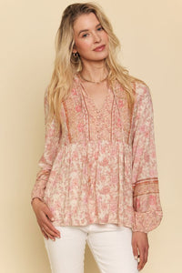 Printed Peasant Blouse