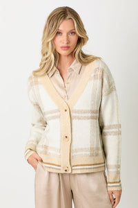 Plaid Sweater Cardigan