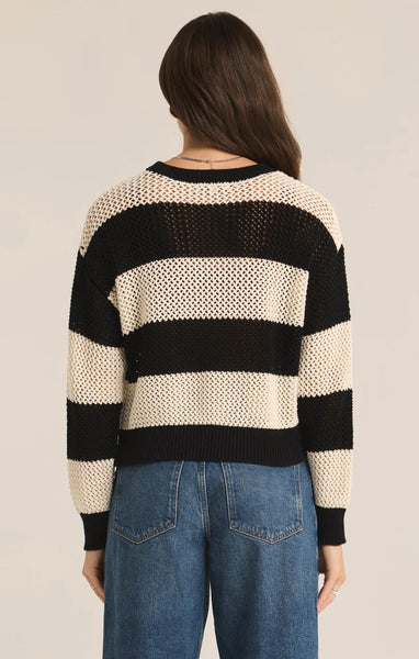 Broadbeach Striped Sweater Black