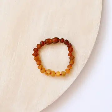 Raw Baltic Amber + Sunflower || Anklet or Bracelet