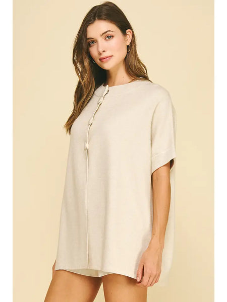 Open Front Button Down Sweater