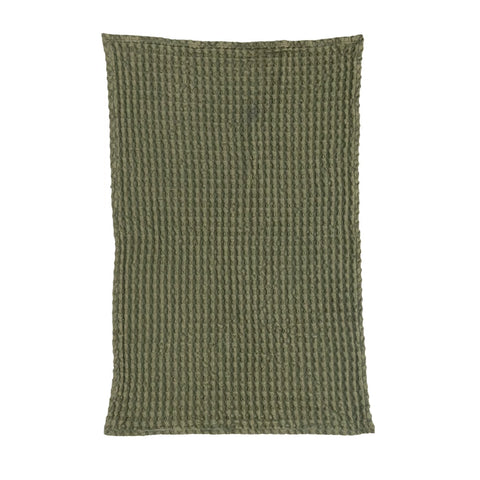 Cotton Waffle Weave Tea Towel, Green