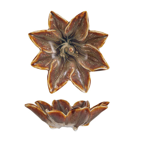 Stoneware Flower Shaped Dish