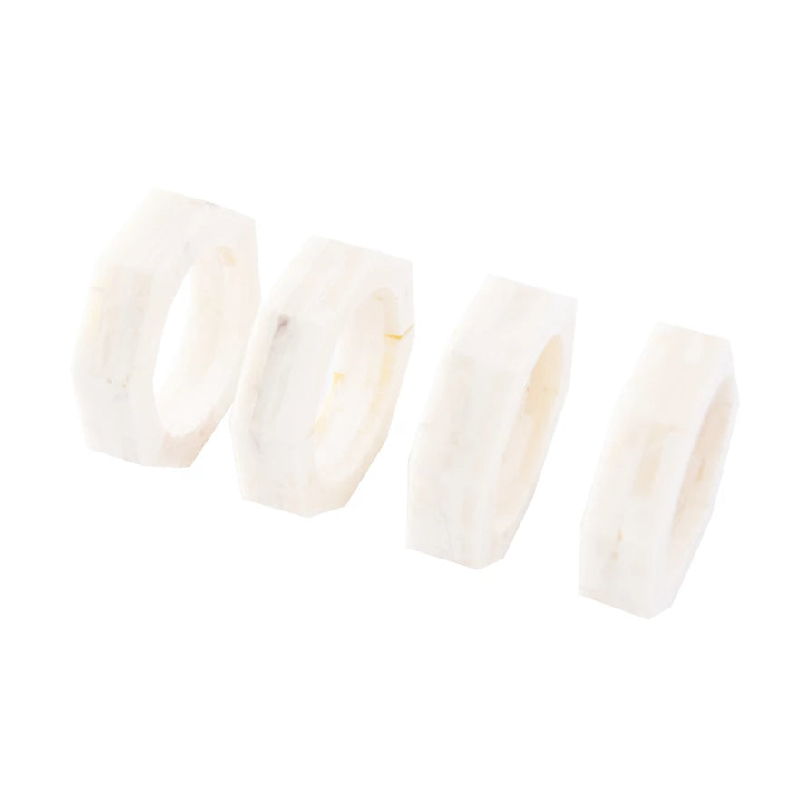 Octagon Shaped Resin Napkin Rings, Set of 4