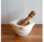 6" Marble Mortar W/wood pestle